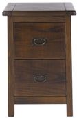 Boston Dark Wood 2 Drawer Petite Bedside Cabinet