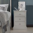 Ashby Soft Grey Bedside Cabinet - 3 Drawer