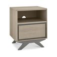 Brunel Scandi Oak & Dark Grey Bedside Cabinet - 1 Drawer