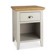 Hampstead Soft Grey & Pale Oak Bedside Cabinet - 1 Drawer