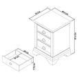 Hampstead Two Tone Bedside Cabinet - 3 Drawer
