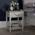 Montreux Bedside Table - 1 Drawer - Grey Washed Oak & Soft Grey