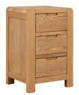 Bergen Bedside Cabinet - 3 Drawer - Oak
