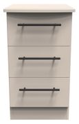Beverley Cashmere 3 Drawer Bedside Cabinet