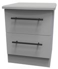 Beverley Dusk Grey 2 Drawer Bedside Cabinet