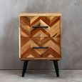 Boho Bedside Cabinet - 2 Drawer - Mango Wood