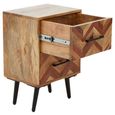 Boho Bedside Cabinet - 2 Drawer - Mango Wood