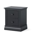 Bordeaux Bedside Cabinet - 2 Drawer - Charcoal