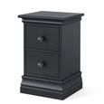 Bordeaux Narrow Bedside Cabinet - 2 Drawer - Charcoal