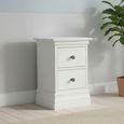 Bordeaux Narrow Bedside Cabinet - 2 Drawer - White