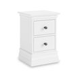 Bordeaux Narrow Bedside Cabinet - 2 Drawer - White