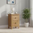 Burford Narrow Bedside Cabinet - 2 Drawer - Oak