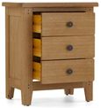 Burford Bedside Cabinet - 3 Drawer - Oak