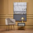 Cadio Bedside Table - 1 Drawer - Grey Faux Shagreen with Gold Legs