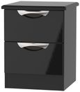 Camden Black Gloss 2 Drawer Bedside Cabinet