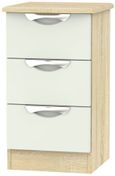 Camden Cashmere and Oak Effect 3 Drawer Bedside Cabinet
