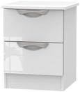 Camden White Gloss 2 Drawer Bedside Cabinet