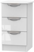 Camden White Gloss 3 Drawer Bedside Cabinet