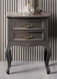 Verdi Bedside Table - 2 Drawer - Grey - French Style
