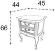 Verdi Bedside Table - 2 Drawer - Ivory - French Style