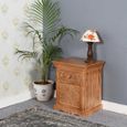 Carved Mango Wood Bedside Table