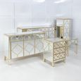Casablanca Mirrored Gold Trim Bedside Cabinet - 3 Drawers