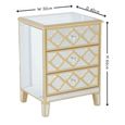 Casablanca Mirrored Gold Trim Bedside Cabinet - 3 Drawers