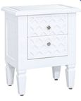 Casablanca Bedside Cabinet - 2 Drawer - White