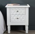 Casablanca Bedside Cabinet - 2 Drawer - White