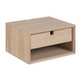 Century Bedside Table - 1 Drawer - Wall Mounted - Floating - Oak