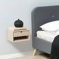 Century Bedside Table - 1 Drawer - Wall Mounted - Floating - Oak