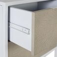 Ceris Bedside Cabinet - Beige and White - 2 Drawer