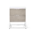 Ceris Bedside Cabinet - Beige and White - 2 Drawer