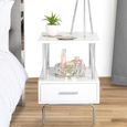 Charlotte Bedside Table - 1 Drawer - White
