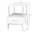 Charlotte Bedside Table - 1 Drawer - White