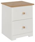 Colorado White 2 Drawer Petite Bedside Cabinet