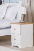 Colorado White 2 Drawer Petite Bedside Cabinet