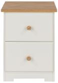 Colorado White 2 Drawer Petite Bedside Cabinet