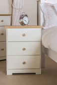 Colorado White 3 Drawer Bedside Cabinet