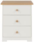 Colorado White 3 Drawer Bedside Cabinet