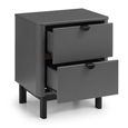 Chloe Bedside Cabinet - 2 Drawer - Grey