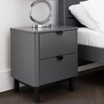 Chloe Bedside Cabinet - 2 Drawer - Grey
