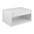 Cholet Bedside Table - 1 Drawer - Wall Mounted - Floating - White Painted