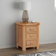 Clarion Bedside Cabinet - 3 Drawer - Oak