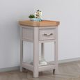 Clarion Bedside Table - 1 Drawer - Oak and Grey