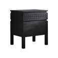 Clearance - Boho Boutique Black Mango Wood 2 Drawer Bedside Cabinet - A248