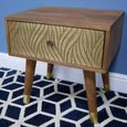 Clearance - Dutch Mango Wood and Brass Cladding Bedside Table - A313