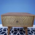 Clearance - Dutch Mango Wood and Brass Cladding Bedside Table - A313