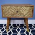 Clearance - Dutch Mango Wood and Brass Cladding Bedside Table - A313