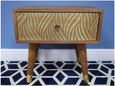 Clearance - Dutch Mango Wood and Brass Cladding Bedside Table - FSS15959